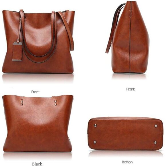 Women Top Handle Satchel Handbags Shoulder Bag , 1-abrown - Picture 6 of 7